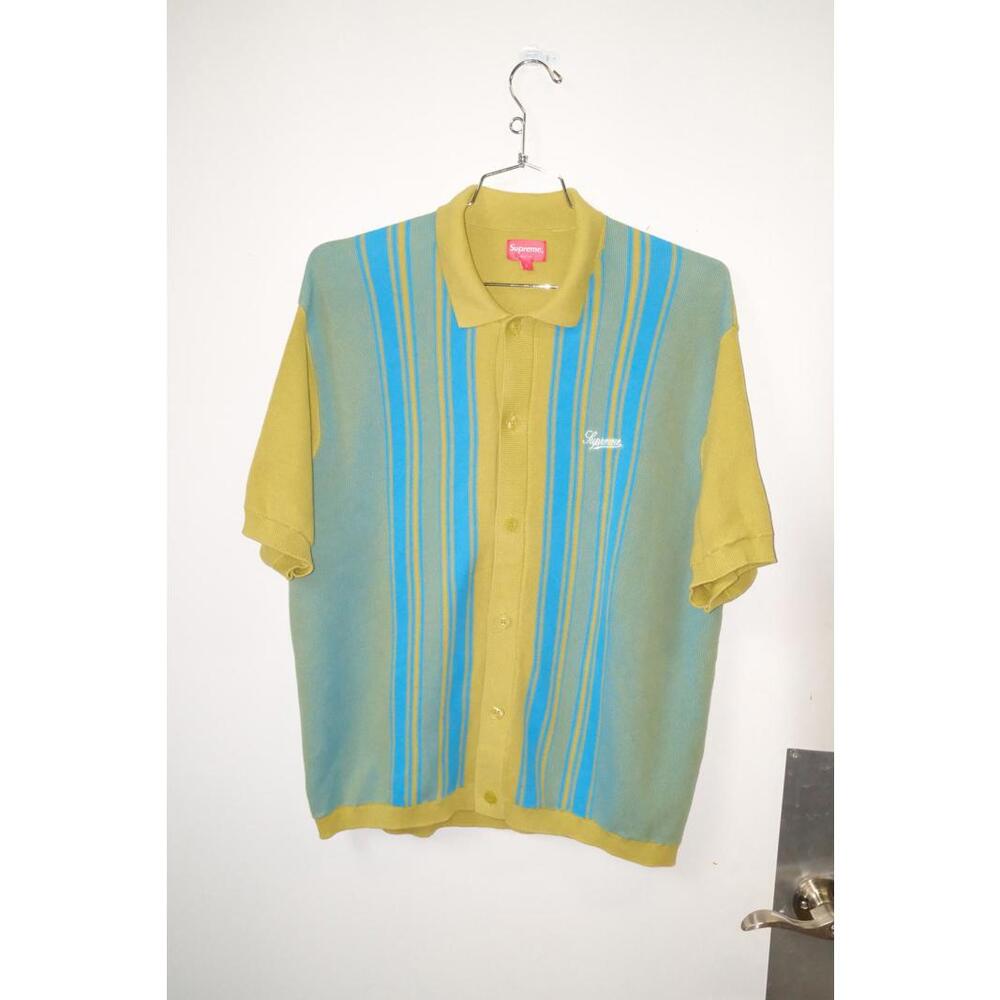 2022' Supreme Stripe Dusty Lime  Short Sleeve Polo
